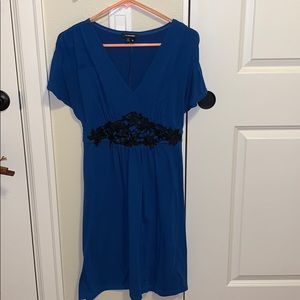 Blue dress with lace detailing